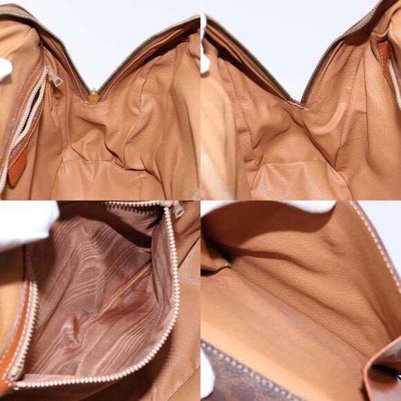 CELINE Macadam Canvas Hand Bag Pvc Leather Brown Gold - Picture 12 of 13